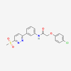 molecular formula C19H16ClN3O4S B2819939 2-(4-氯苯氧基)-N-(3-(6-(甲磺酰)吡啶-3-基)苯基)乙酰胺 CAS No. 897614-27-6