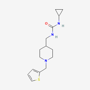 molecular formula C15H23N3OS B2819942 1-环丙基-3-((1-(噻吩-2-基甲基)哌啶-4-基)甲基)脲 CAS No. 1207000-67-6
