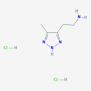 molecular formula C5H12Cl2N4 B2819943 2-(5-甲基-2H-三唑-4-基)乙胺;二盐酸盐 CAS No. 1971124-48-7