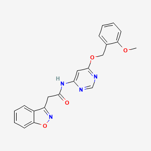 molecular formula C21H18N4O4 B2819948 2-(benzo[d]isoxazol-3-yl)-N-(6-((2-methoxybenzyl)oxy)pyrimidin-4-yl)acetamide CAS No. 1396764-89-8