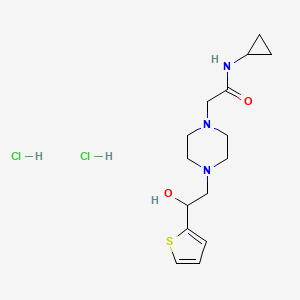 molecular formula C15H25Cl2N3O2S B2819950 N-cyclopropyl-2-(4-(2-hydroxy-2-(thiophen-2-yl)ethyl)piperazin-1-yl)acetamide dihydrochloride CAS No. 1396875-66-3