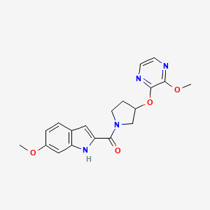 molecular formula C19H20N4O4 B2819953 (6-methoxy-1H-indol-2-yl)(3-((3-methoxypyrazin-2-yl)oxy)pyrrolidin-1-yl)methanone CAS No. 2034578-60-2