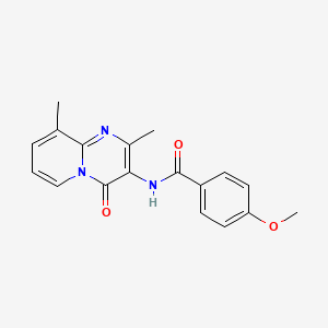 molecular formula C18H17N3O3 B2819969 N-(2,9-dimethyl-4-oxo-4H-pyrido[1,2-a]pyrimidin-3-yl)-4-methoxybenzamide CAS No. 897617-35-5