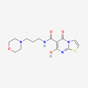 molecular formula C14H18N4O4S B2819976 7-hydroxy-N-(3-morpholinopropyl)-5-oxo-5H-thiazolo[3,2-a]pyrimidine-6-carboxamide CAS No. 898457-77-7