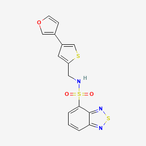 molecular formula C15H11N3O3S3 B2819980 N-{[4-(furan-3-yl)thiophen-2-yl]methyl}-2,1,3-benzothiadiazole-4-sulfonamide CAS No. 2380032-93-7