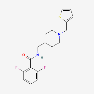 molecular formula C18H20F2N2OS B2819987 2,6-difluoro-N-((1-(thiophen-2-ylmethyl)piperidin-4-yl)methyl)benzamide CAS No. 953998-37-3