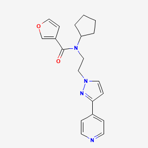 molecular formula C20H22N4O2 B2819988 N-cyclopentyl-N-(2-(3-(pyridin-4-yl)-1H-pyrazol-1-yl)ethyl)furan-3-carboxamide CAS No. 2034327-33-6