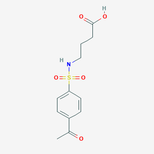 molecular formula C12H15NO5S B2819990 4-{[(4-Acetylphenyl)sulfonyl]amino}butanoic acid CAS No. 757192-77-1