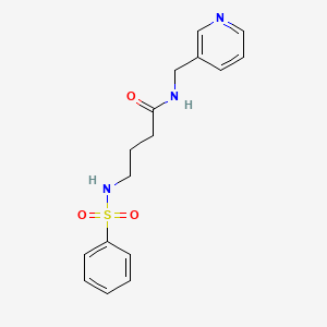 molecular formula C16H19N3O3S B2819993 4-(苯基磺酰氨基)-N-(吡啶-3-基甲基)丁酰胺 CAS No. 941924-40-9