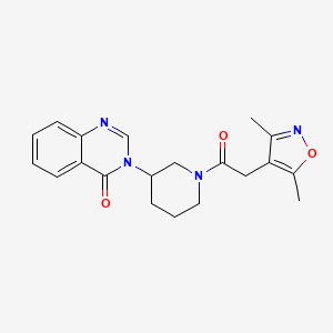 molecular formula C20H22N4O3 B2819995 3-(1-(2-(3,5-二甲基异噻唑-4-基)乙酰)哌啶-3-基)喹唑啉-4(3H)-酮 CAS No. 2034534-27-3