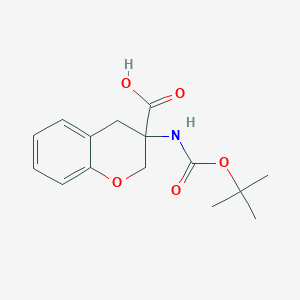 molecular formula C15H19NO5 B2819996 3-{[(tert-butoxy)carbonyl]amino}-3,4-dihydro-2H-1-benzopyran-3-carboxylic acid CAS No. 1866708-64-6