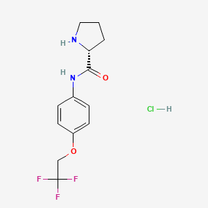 (2R)-N-[4-(2,2,2-Trifluoroethoxy)phenyl]pyrrolidine-2-carboxamide;hydrochloride