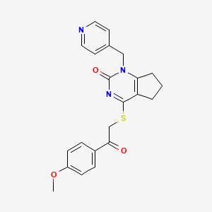 4-((2-(4-methoxyphenyl)-2-oxoethyl)thio)-1-(pyridin-4-ylmethyl)-6,7-dihydro-1H-cyclopenta[d]pyrimidin-2(5H)-one