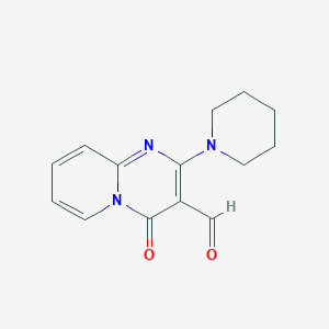 molecular formula C14H15N3O2 B2820011 4-氧代-2-哌啶-1-基-4H-吡啶并[1,2-a]嘧啶-3-甲醛 CAS No. 33345-96-9