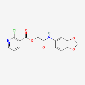 molecular formula C15H11ClN2O5 B2820017 [(2H-1,3-benzodioxol-5-yl)carbamoyl]methyl 2-chloropyridine-3-carboxylate CAS No. 389811-44-3