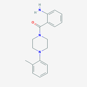 molecular formula C18H21N3O B282002 2-{[4-(2-Methylphenyl)-1-piperazinyl]carbonyl}phenylamine 