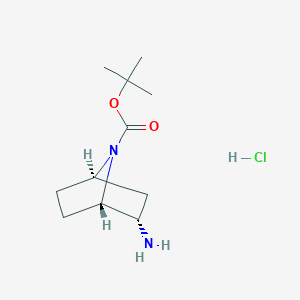 molecular formula C11H21ClN2O2 B2820036 叔丁基(1S,2S,4R)-2-氨基-7-氮杂双环[2.2.1]庚烷-7-甲酸酯盐酸盐 CAS No. 2095192-07-5