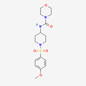 molecular formula C17H25N3O5S B2820039 N-{1-[(4-甲氧基苯基)磺酰]-4-哌啶基}-4-吗啉甲酸酯 CAS No. 551920-86-6