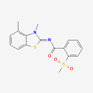 N-(3,4-dimethyl-1,3-benzothiazol-2-ylidene)-2-methylsulfonylbenzamide