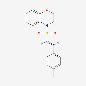 molecular formula C17H17NO3S B2820044 4-[(E)-2-(4-甲基苯基)乙烯基]磺酰-2,3-二氢-1,4-苯并噁嗪 CAS No. 1223871-61-1