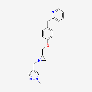 2-[[4-[[1-[(1-Methylpyrazol-4-yl)methyl]aziridin-2-yl]methoxy]phenyl]methyl]pyridine