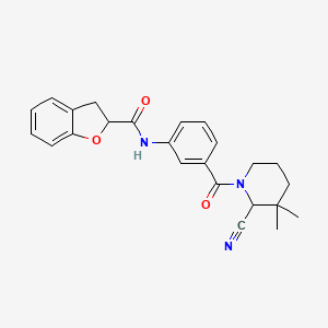 molecular formula C24H25N3O3 B2820051 N-[3-(2-cyano-3,3-dimethylpiperidine-1-carbonyl)phenyl]-2,3-dihydro-1-benzofuran-2-carboxamide CAS No. 1808888-55-2