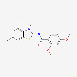 molecular formula C19H20N2O3S B2820056 (E)-2,4-dimethoxy-N-(3,4,6-trimethylbenzo[d]thiazol-2(3H)-ylidene)benzamide CAS No. 850903-08-1