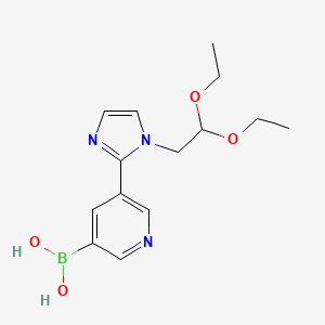 molecular formula C14H20BN3O4 B2820065 {5-[1-(2,2-二乙氧基乙基)咪唑-2-基]吡啶-3-基}硼酸 CAS No. 2377607-80-0