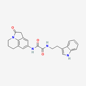 molecular formula C23H22N4O3 B2820066 N1-(2-(1H-吲哚-3-基)乙基)-N2-(2-氧代-2,4,5,6-四氢-1H-吡咯并[3,2,1-ij]喹啉-8-基)草酰胺 CAS No. 898454-82-5