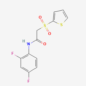 molecular formula C12H9F2NO3S2 B2820067 N-(2,4-二氟苯基)-2-(噻吩-2-基磺酰)乙酰胺 CAS No. 1021079-35-5