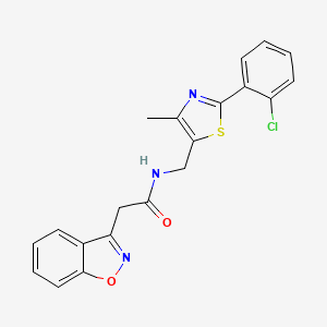 molecular formula C20H16ClN3O2S B2820075 2-(苯并[d]异噁唑-3-基)-N-((2-(2-氯苯基)-4-甲基噻唑-5-基)甲基)乙酰胺 CAS No. 1421527-82-3