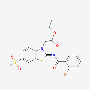 (Z)-ethyl 2-(2-((2-bromobenzoyl)imino)-6-(methylsulfonyl)benzo[d]thiazol-3(2H)-yl)acetate