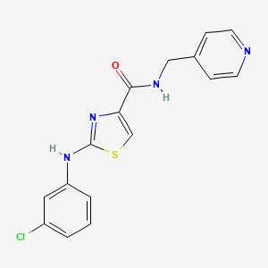2-((3-chlorophenyl)amino)-N-(pyridin-4-ylmethyl)thiazole-4-carboxamide
