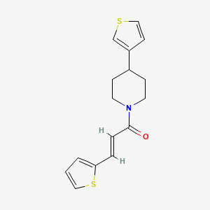 (E)-3-(thiophen-2-yl)-1-(4-(thiophen-3-yl)piperidin-1-yl)prop-2-en-1-one