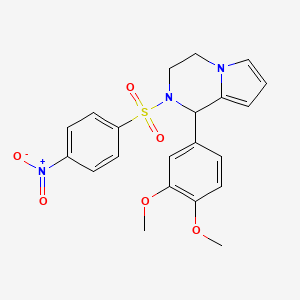 1-(3,4-Dimethoxyphenyl)-2-((4-nitrophenyl)sulfonyl)-1,2,3,4-tetrahydropyrrolo[1,2-a]pyrazine