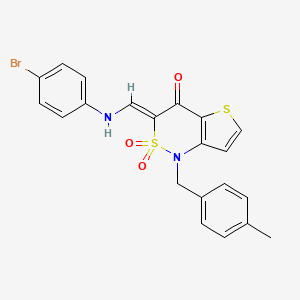 (Z)-3-(((4-bromophenyl)amino)methylene)-1-(4-methylbenzyl)-1H-thieno[3,2-c][1,2]thiazin-4(3H)-one 2,2-dioxide