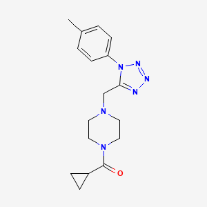 cyclopropyl(4-((1-(p-tolyl)-1H-tetrazol-5-yl)methyl)piperazin-1-yl)methanone