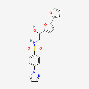 N-(2-{[2,2'-bifuran]-5-yl}-2-hydroxyethyl)-4-(1H-pyrazol-1-yl)benzene-1-sulfonamide