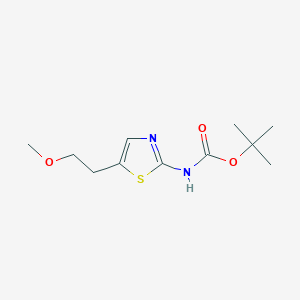 molecular formula C11H18N2O3S B2820120 tert-butyl N-[5-(2-methoxyethyl)-1,3-thiazol-2-yl]carbamate CAS No. 2155855-92-6