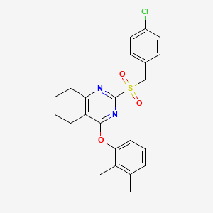 molecular formula C23H23ClN2O3S B2820127 4-Chlorobenzyl 4-(2,3-dimethylphenoxy)-5,6,7,8-tetrahydro-2-quinazolinyl sulfone CAS No. 339019-19-1