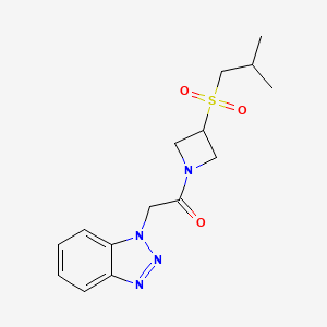molecular formula C15H20N4O3S B2820130 2-(1H-苯并[d][1,2,3]三唑-1-基)-1-(3-(异丁基磺酰)氮杂环丁烷-1-基)乙酮 CAS No. 1798035-50-3