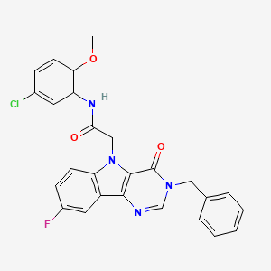 2-(3-benzyl-8-fluoro-4-oxo-3H-pyrimido[5,4-b]indol-5(4H)-yl)-N-(5-chloro-2-methoxyphenyl)acetamide