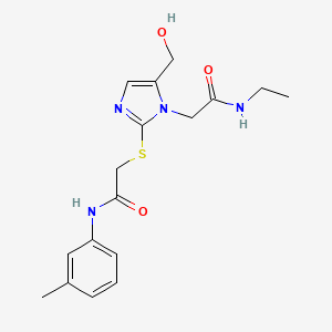 N-ethyl-2-(5-(hydroxymethyl)-2-((2-oxo-2-(m-tolylamino)ethyl)thio)-1H-imidazol-1-yl)acetamide
