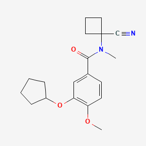 molecular formula C19H24N2O3 B2820141 N-(1-Cyanocyclobutyl)-3-cyclopentyloxy-4-methoxy-N-methylbenzamide CAS No. 1825500-66-0