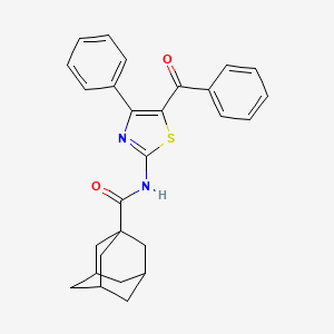 molecular formula C27H26N2O2S B2820145 N-(5-benzoyl-4-phenyl-1,3-thiazol-2-yl)adamantane-1-carboxamide CAS No. 312733-53-2