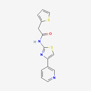 molecular formula C14H11N3OS2 B2820147 N-(4-(吡啶-3-基)噻唑-2-基)-2-(噻吩-2-基)乙酰胺 CAS No. 794582-72-2