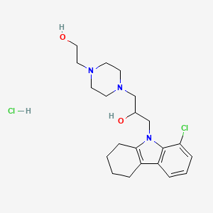 molecular formula C21H31Cl2N3O2 B2820150 1-(8-chloro-3,4-dihydro-1H-carbazol-9(2H)-yl)-3-(4-(2-hydroxyethyl)piperazin-1-yl)propan-2-ol hydrochloride CAS No. 1185099-48-2