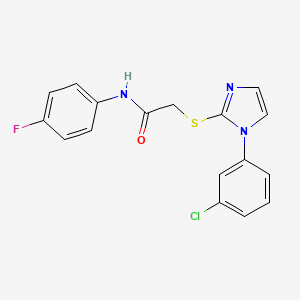 2-[1-(3-chlorophenyl)imidazol-2-yl]sulfanyl-N-(4-fluorophenyl)acetamide