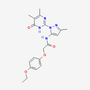 molecular formula C20H23N5O4 B2820171 N-(1-(4,5-dimethyl-6-oxo-1,6-dihydropyrimidin-2-yl)-3-methyl-1H-pyrazol-5-yl)-2-(4-ethoxyphenoxy)acetamide CAS No. 1004680-58-3