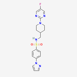 N-((1-(5-fluoropyrimidin-2-yl)piperidin-4-yl)methyl)-4-(1H-pyrazol-1-yl)benzenesulfonamide